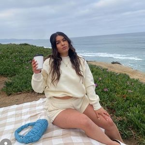 Two piece short sweat suit